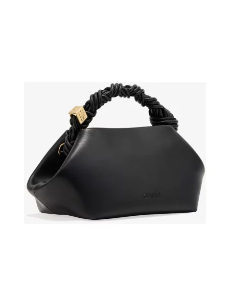 Torebka crossbody Ganni biznesowa z nadrukiem czarna