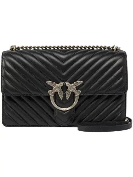 Pinko crossbody kabelka dámska kožená čierna