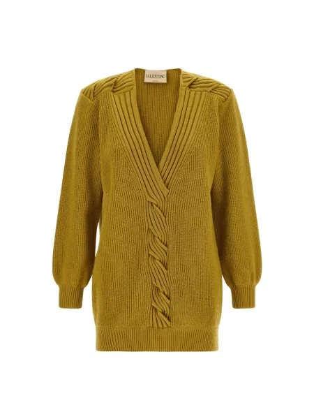 Sweter Valentino Garavani wełniany żółty