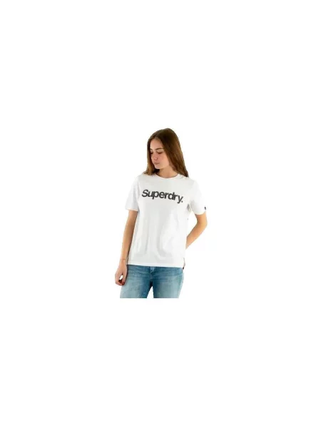 Tricou Superdry cu autograf alb