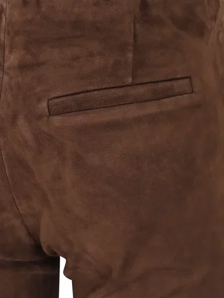Pantaloni Arma din piele de căprioară evazate maro