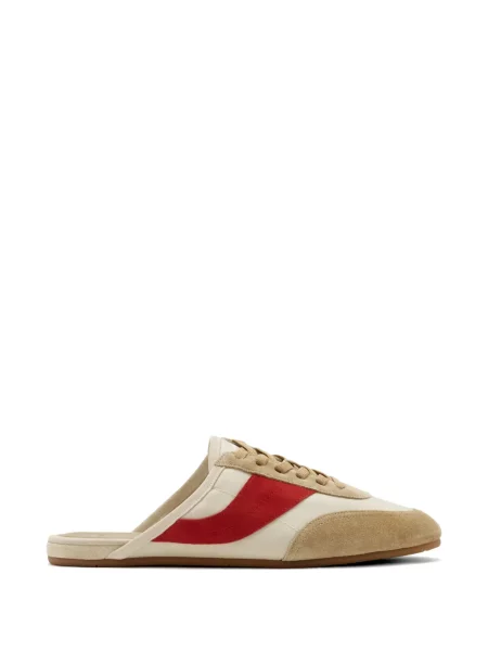 Papuci tip mules Vince cu șireturi cu dungi din dantelă