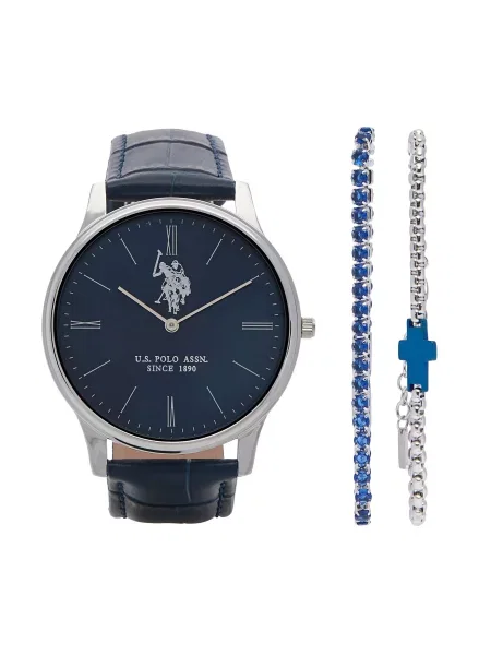 Set de ceas și brățară U.S. Polo Assn. Bleumarin