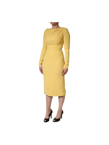 Sukienka midi Dolce And Gabbana żółta