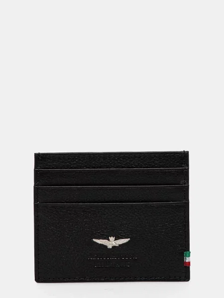 Aeronautica Militare Usnjen etui za kartice črna