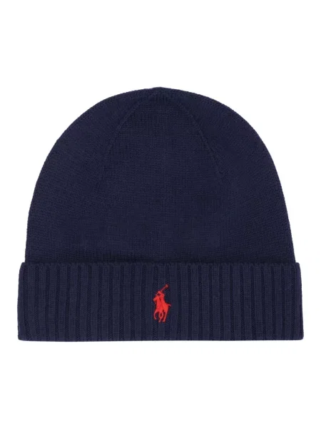 Czapka Ralph Lauren wełniana niebieska