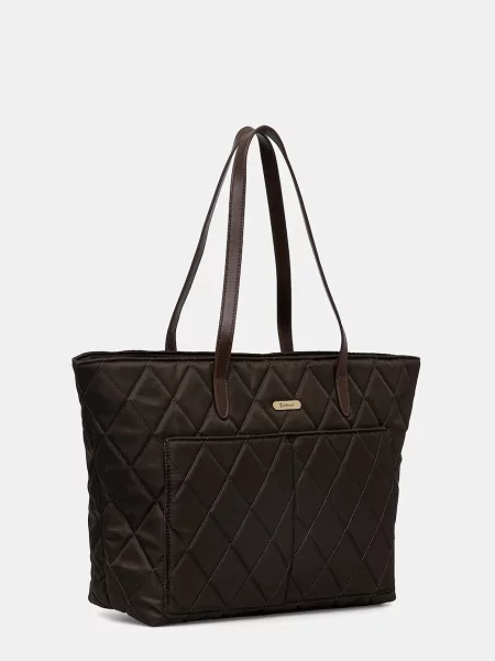 Shopperka Barbour skórzana zielona