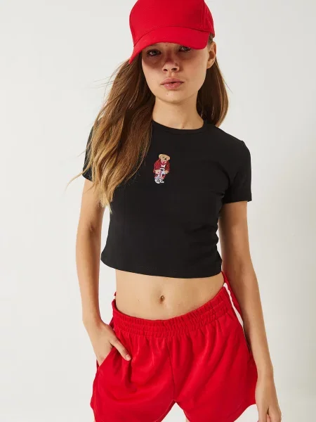 Bianco Lucci Tricou maro / roșu / negru alb