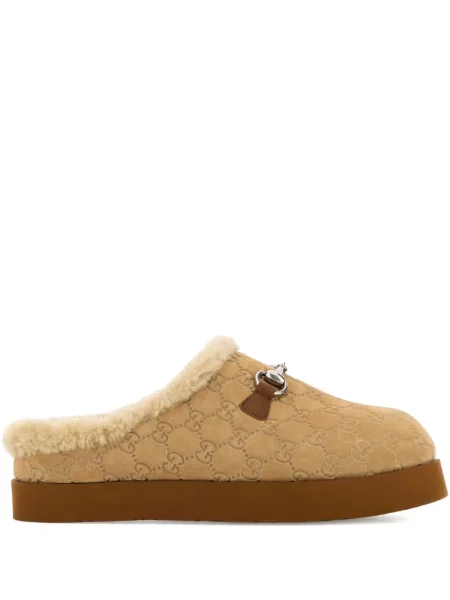 Papuci de casă Gucci din piele de căprioară