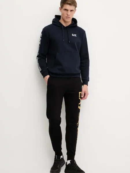 Спортивні штани Emporio Armani з принтом чорний