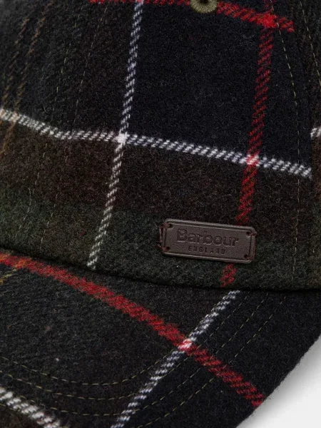 Клетчатая кепка Barbour зеленая