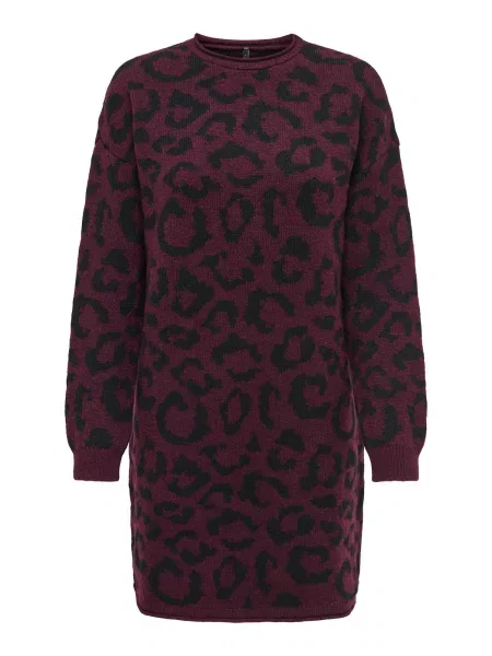 ONLY Rochie tricotat ONLJade roșu vin negru