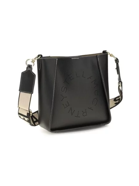 Torebka Stella Mccartney skórzana z logo retro czarna