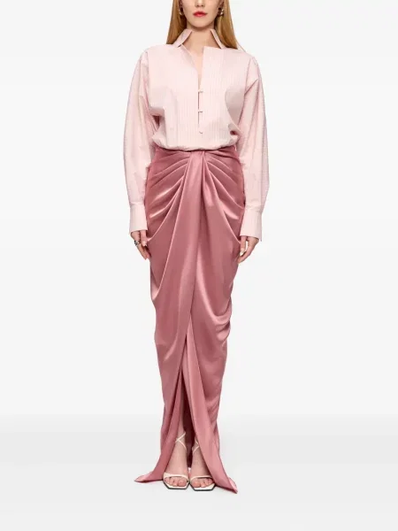 Rochie maxi V:pm Atelier din satin drapată de costum roz