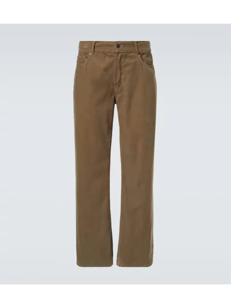 Pantaloni The Row de catifea cord maro