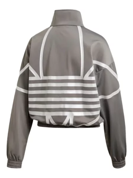 Pruhované krajkové pruhované tričko Adidas s vázáním šedé