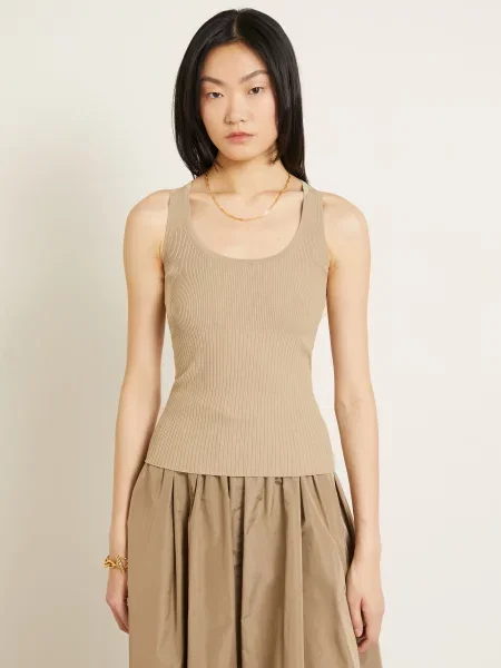 Dzianinowy top Max Mara beżowy