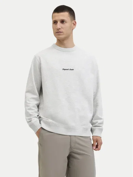 JACK & JONES Mikina JORNORREBRO čierna / biela melírovaná sivá