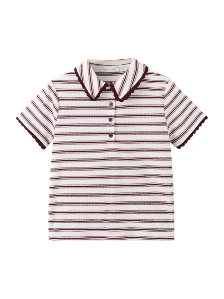 MANGO Tricou LIRIA roșu bordeaux alb
