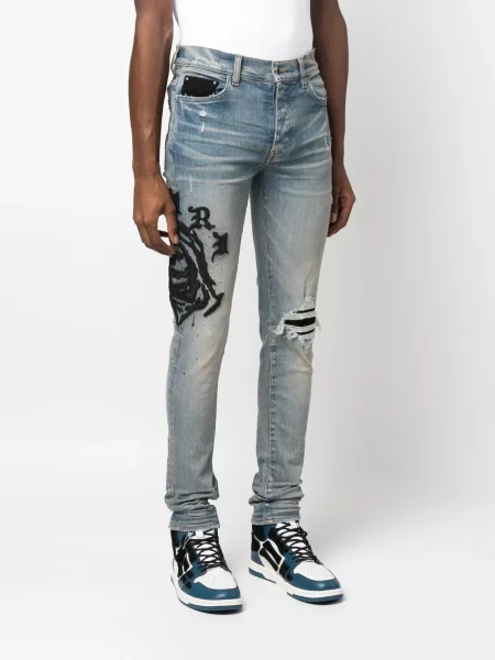 Hímzett skinny skinny farmernadrág Amiri kék