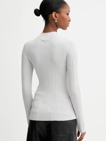 Svetr Calvin Klein Jeans dámský s pologolfem šedá
