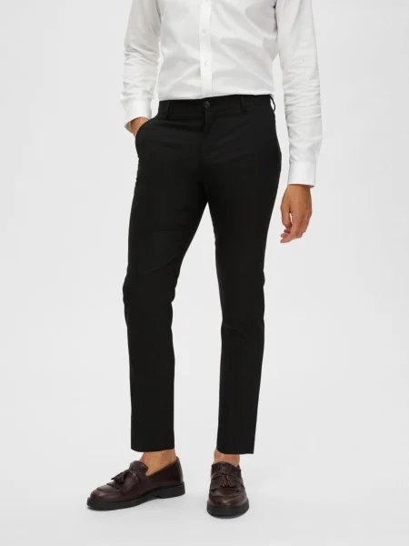 SELECTED HOMME Pantaloni cu dungă negru