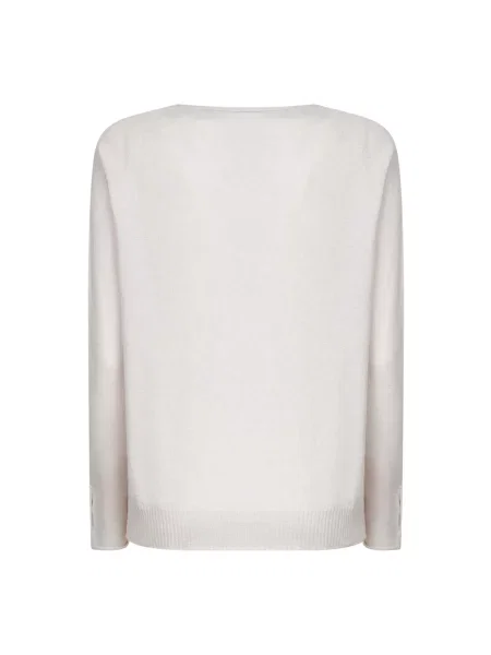 Sweter Blanca Vita z dekoltem w serek beżowy