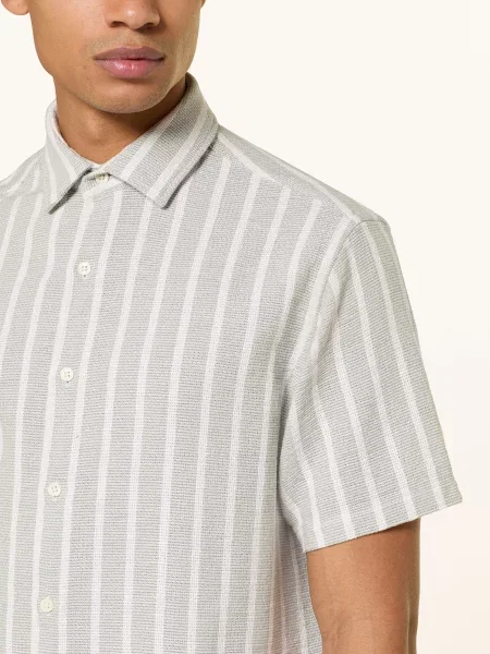 Paul Košile Comfort Fit S Lnem světle zelená bílá