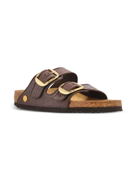 Klapki Birkenstock skórzane brązowe