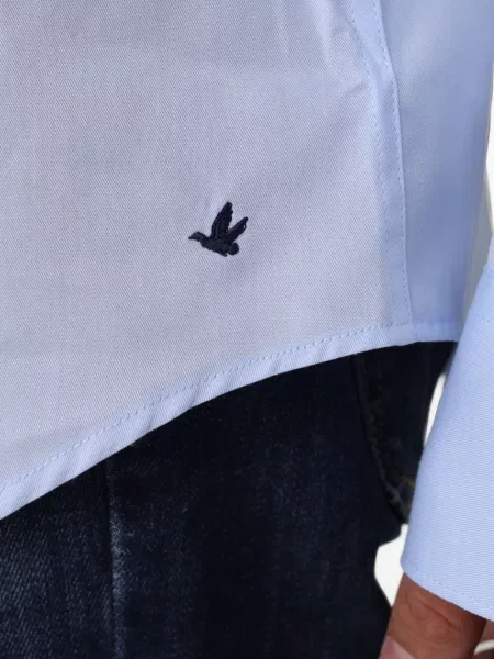 Cămașă Brooksfield din țesătură twill albastru