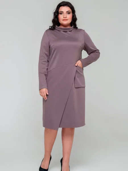 Сукня міді All Posa мокко віскоза/поліестер