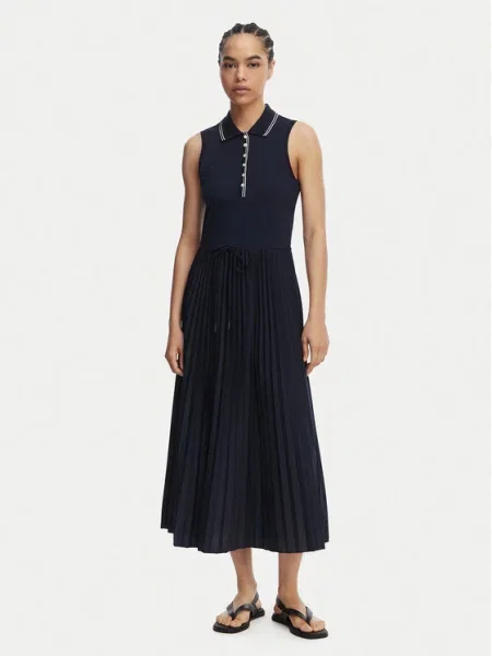 Tommy Hilfiger Φόρεμα καθημερινό Pleated Σκούρο μπλε