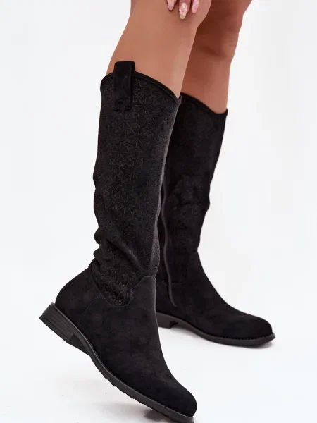 Кожени полуотворени обувки S. Barski с плосък ток черно