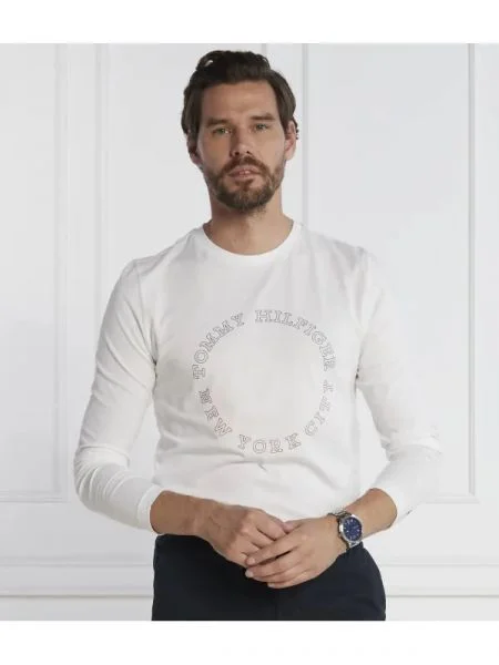 Tricou mânecă lungă Tommy Hilfiger alb