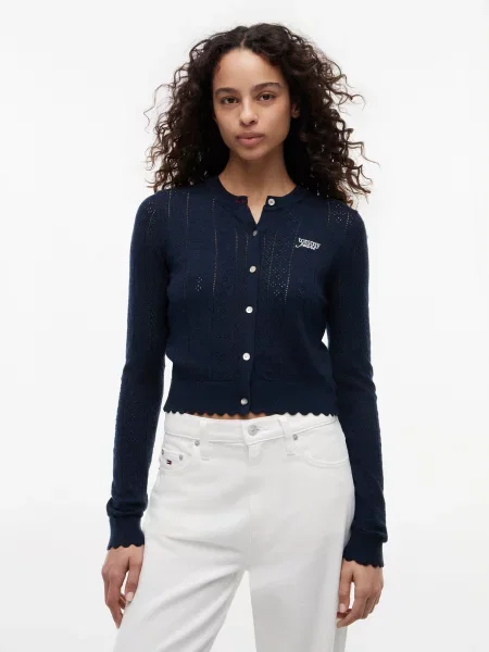 Tommy Jeans Kardigán námornícka modrá