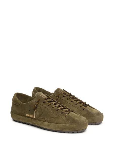 Sneakerși Golden Goose din piele de căprioară verde