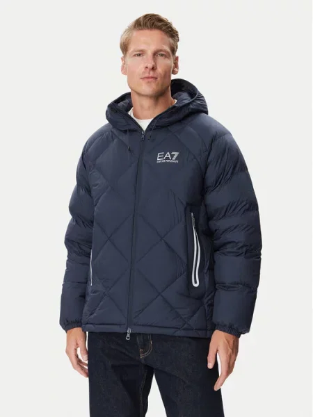 Emporio Armani Pūkinė striukė Tamsiai mėlyna