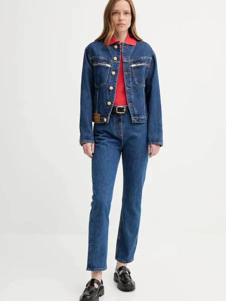 Bally jeansy high waist niebieskie