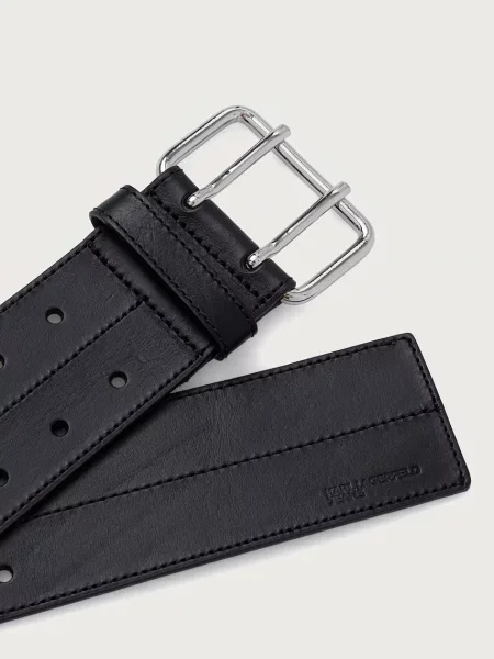 Karl Lagerfeld Jeans opasok dámsky kožený čierna