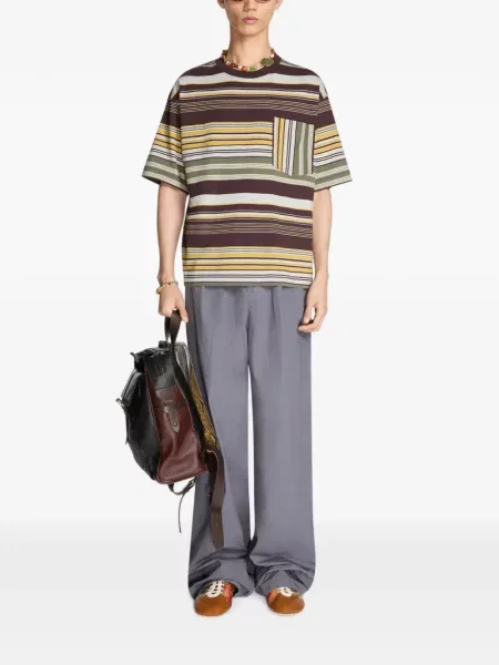 Tricou Dries Van Noten cu dungi maro