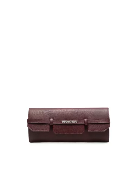 Kopertówka Dsquared2 skórzana z logo brązowa