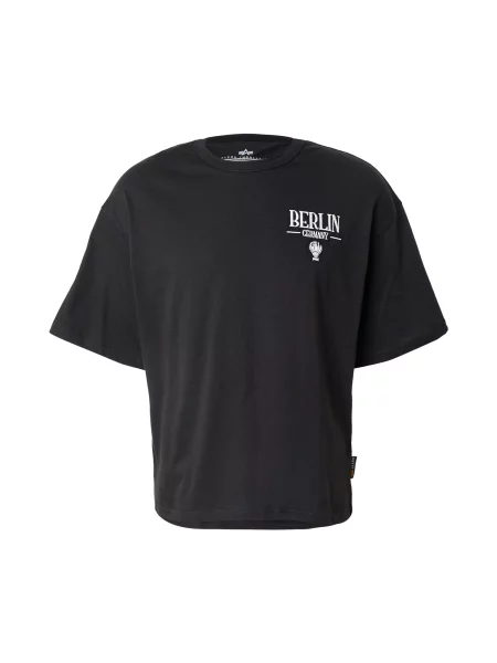 ALPHA INDUSTRIES Tricou Berlin Candy Bomber negru alb