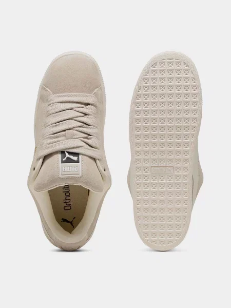 Кожаные кеды Puma бежевые