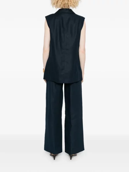 Spodnie S Max Mara dwurzędowe niebieskie