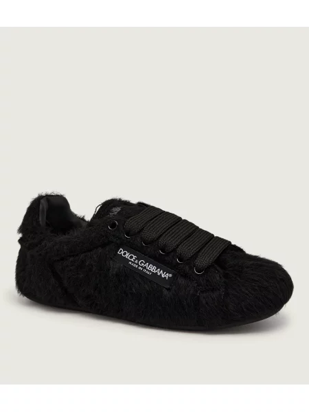 Dolce & Gabbana De lână sneakers Portofino Soft cu adaos de piele | shearling negru