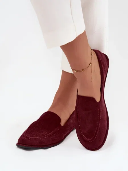 Loaferke Boto iz semiša brez pet rdeča