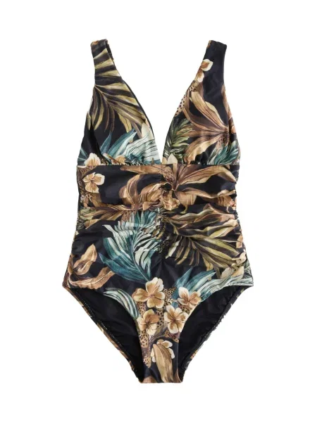 Next Costum de baie întreg azur / galben negru