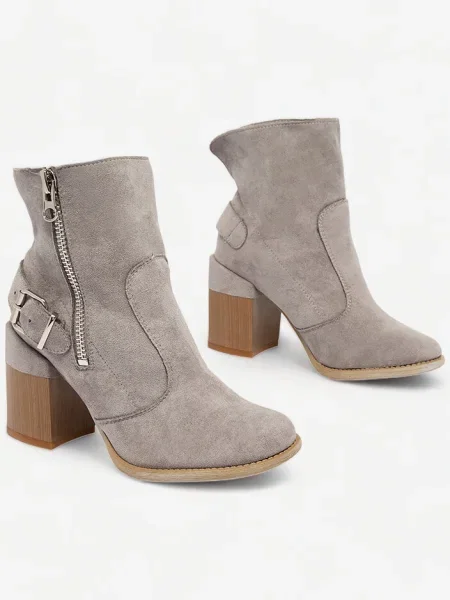 Škornji Resti iz semiša siva