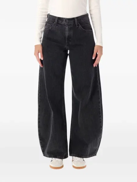 Levágott öves magas derekú szoknya Levi's® fekete