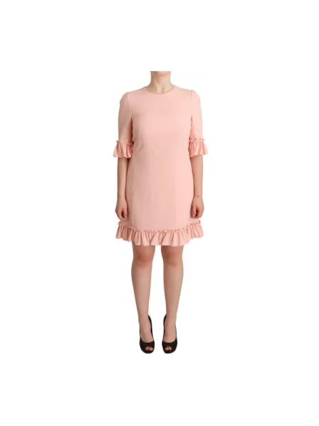 Sukienka mini Dolce And Gabbana z falbankami różowa